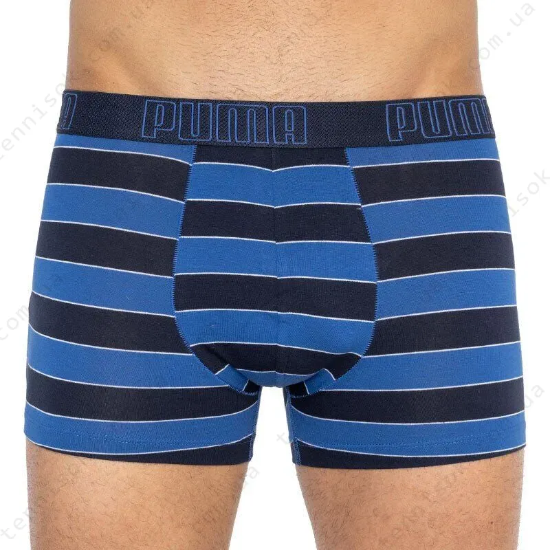 Трусы Puma Bold Stripe Boxer 2-pack Blue/Black/White