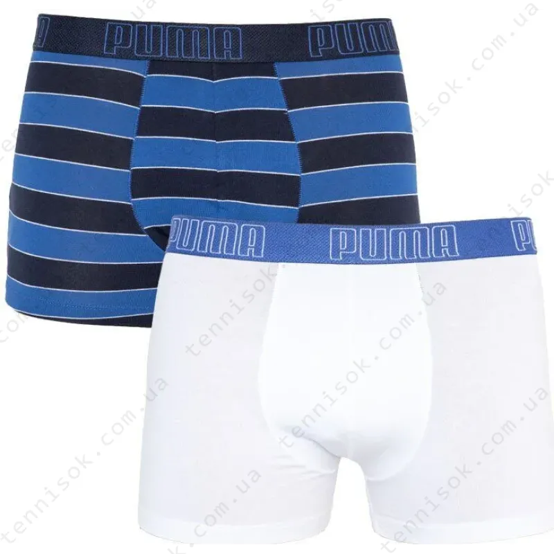 Трусы Puma Bold Stripe Boxer 2-pack Blue/Black/White