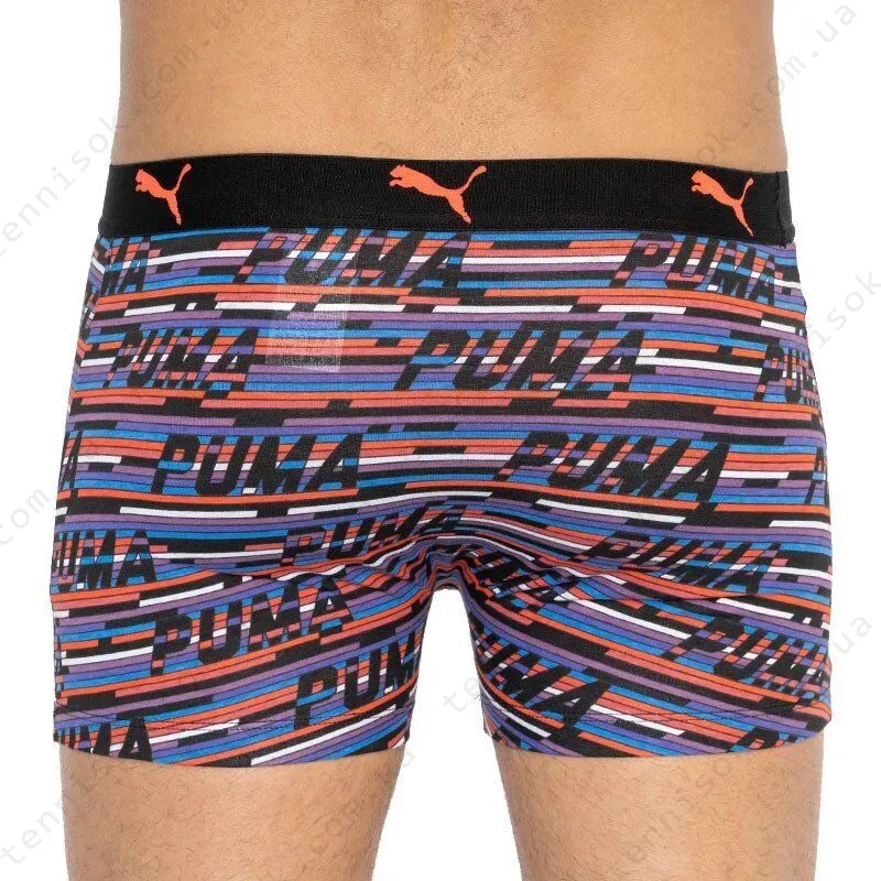 Трусы Puma Logo AOP Boxer 2-pack Black/Orange/Blue