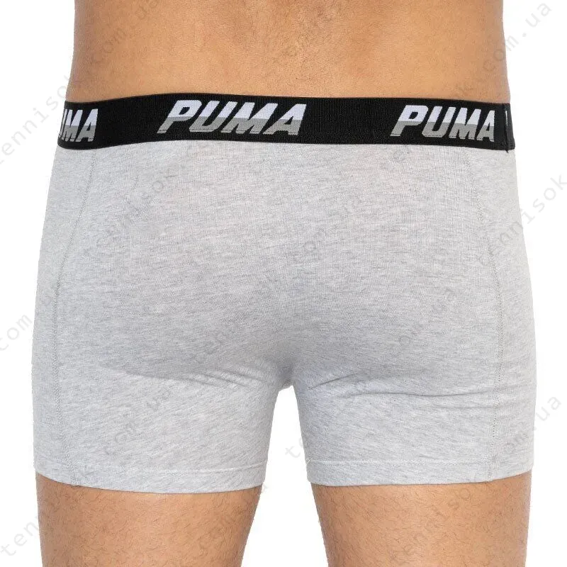 Трусы Puma Logo AOP Boxer 2-pack Gray/White/Black