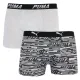 Трусы Puma Logo AOP Boxer 2-pack Gray/White/Black