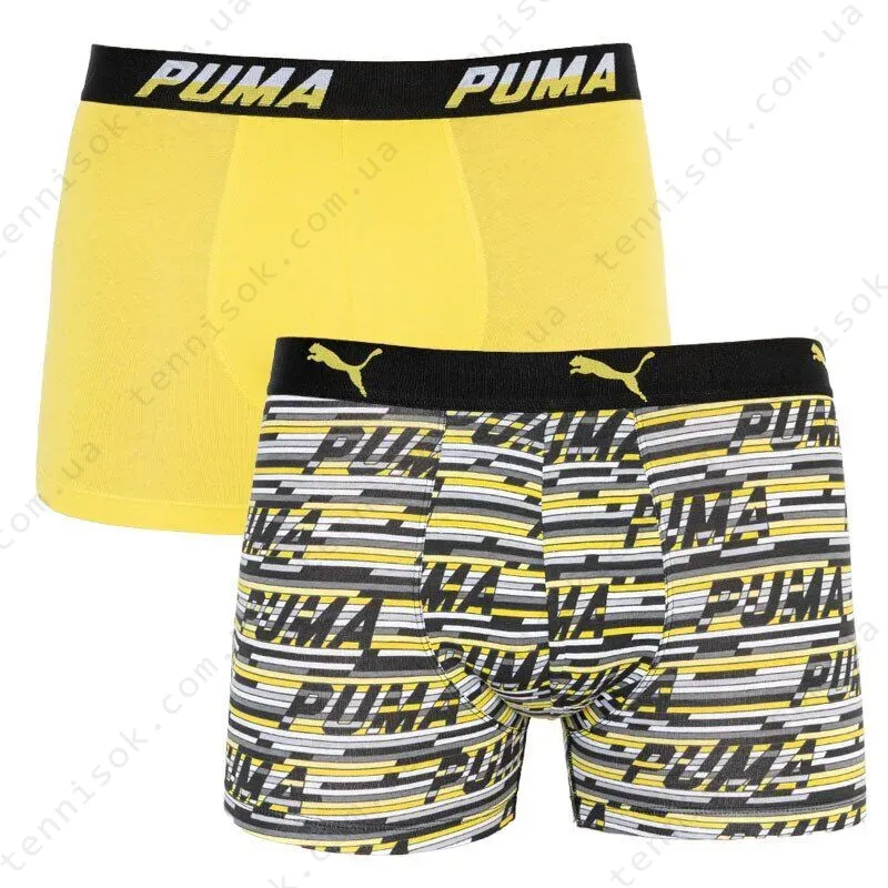 Труси Puma Logo AOP Boxer 2-pack Yellow/Gray
