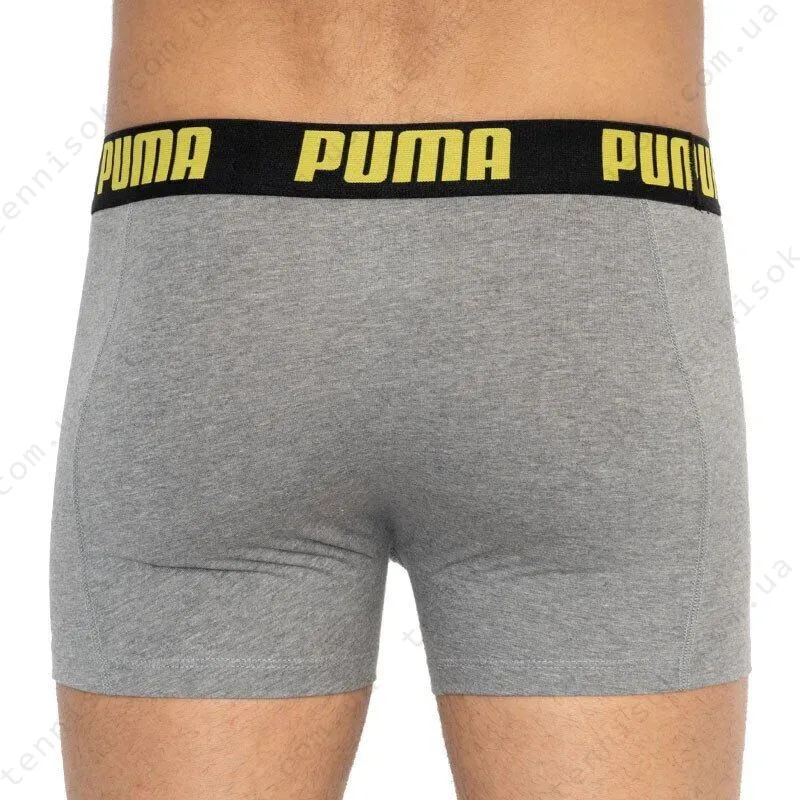 Трусы Puma Statement Boxer 2-pack Gray/Yellow