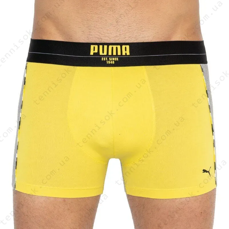 Трусы Puma Statement Boxer 2-pack Gray/Yellow