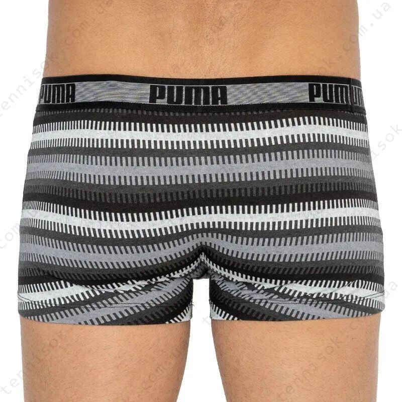 Трусы Puma Worldhood Stripe Trunk 2-pack Black/Gray/White