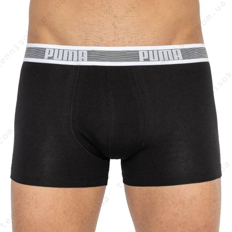 Трусы Puma Worldhood Stripe Trunk 2-pack Black/Gray/White