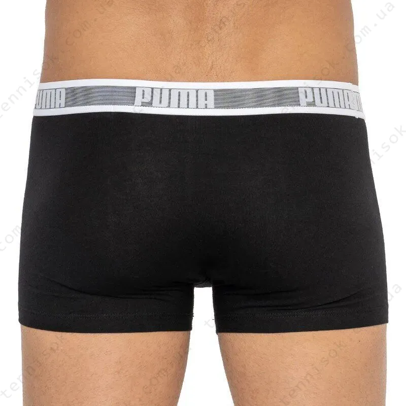 Трусы Puma Worldhood Stripe Trunk 2-pack Black/Gray/White