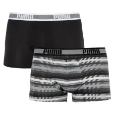 Трусы Puma Worldhood Stripe Trunk 2-pack Black/Gray/White