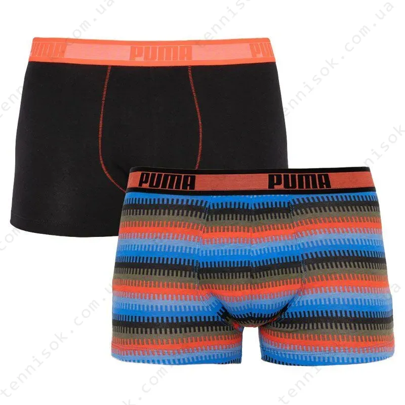 Труси Puma Worldhood Stripe Trunk 2-pack Black/Red/Blue