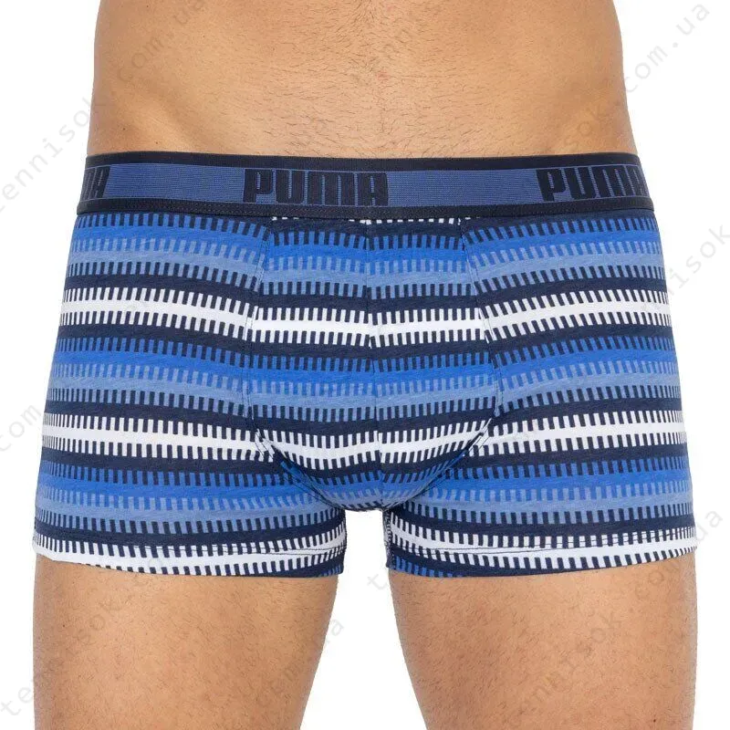 Трусы Puma Worldhood Stripe Trunk 2-pack Gray/Blue