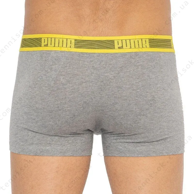 Трусы Puma Worldhood Stripe Trunk 2-pack Gray/Yellow