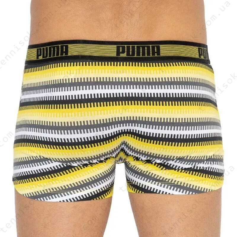 Трусы Puma Worldhood Stripe Trunk 2-pack Gray/Yellow