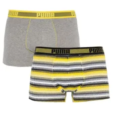 Трусы Puma Worldhood Stripe Trunk 2-pack Gray/Yellow