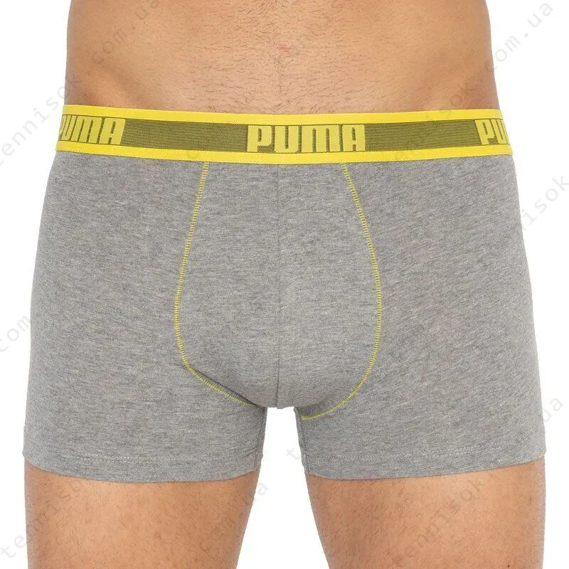 Трусы Puma Worldhood Stripe Trunk 2-pack Gray/Yellow