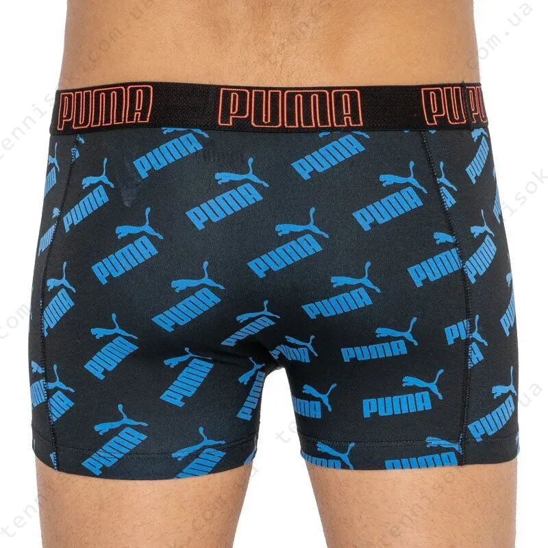 Трусы Puma Big Logo AOP Boxer 2-pack Black/Blue