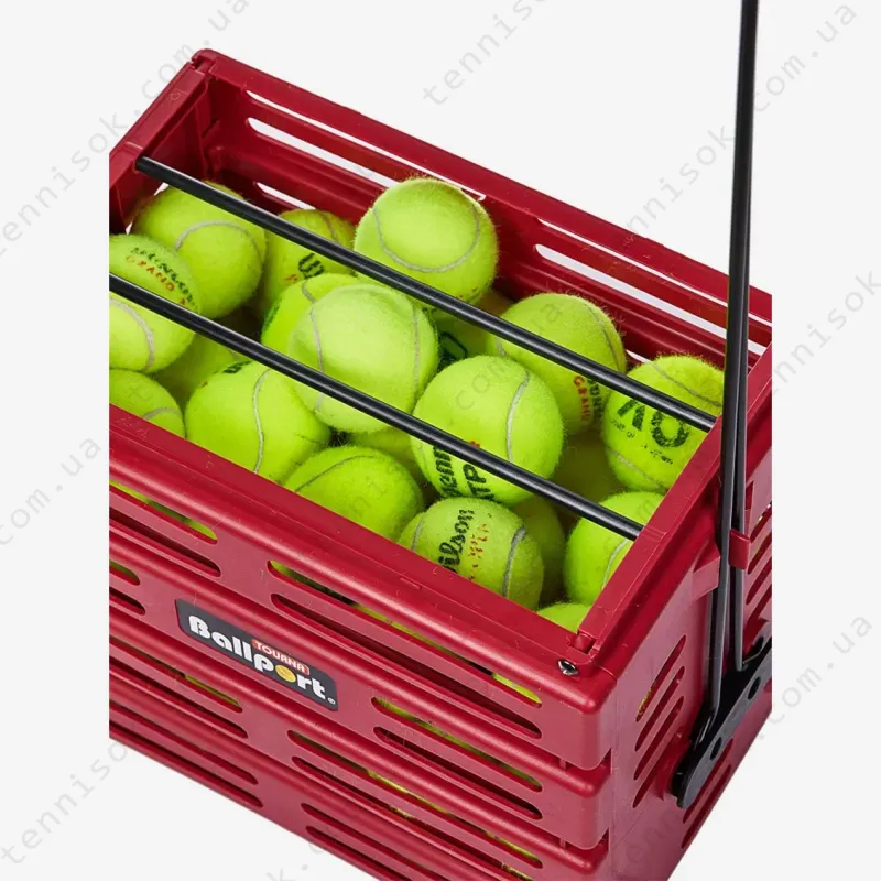 Корзина для тенниса Unique Ballport Deluxe-long Handles 80 Red