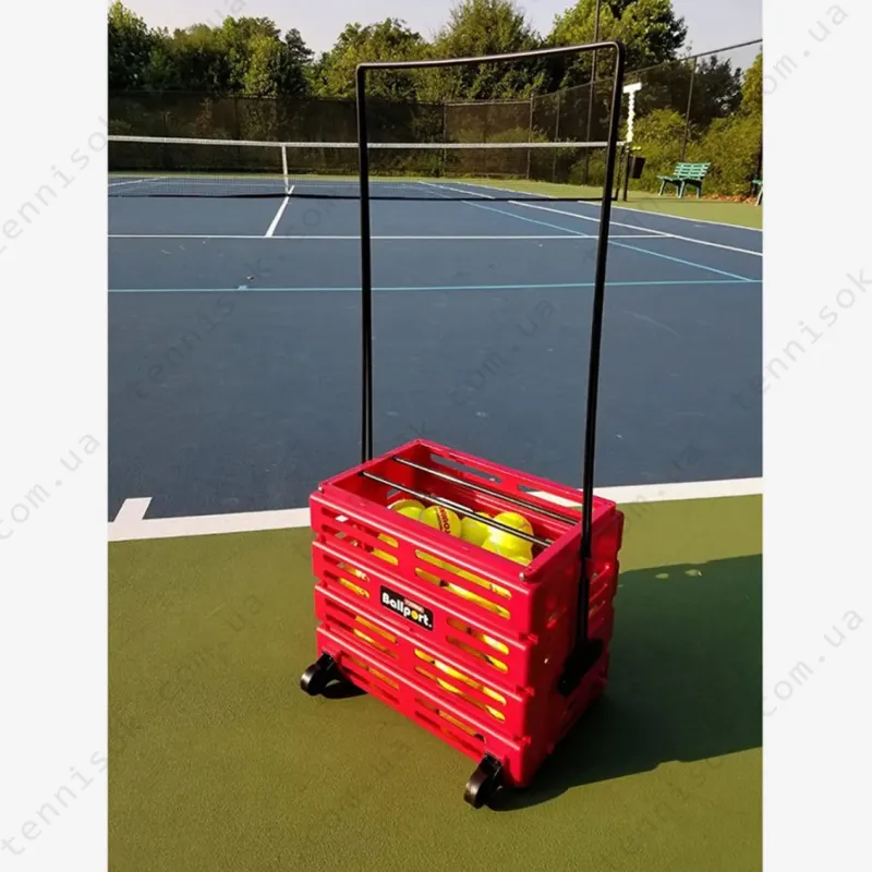 Корзина для тенниса Unique Ballport Deluxe-long Handles 80 Red