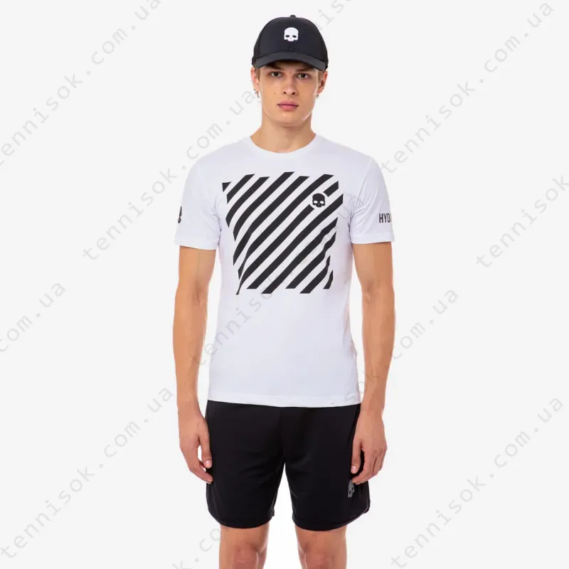 Теннисная футболка Hydrogen Tech Optical White Black T00222-077