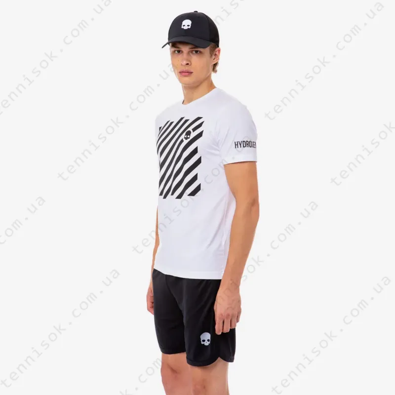 Теннисная футболка Hydrogen Tech Optical White Black T00222-077
