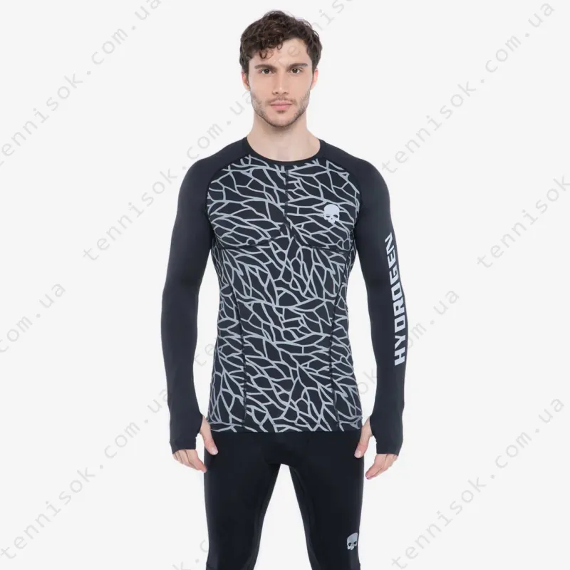 Теннисная футболка с длинным рукавом Hydrogen Crash Second Skin Tee LS R00218-B82