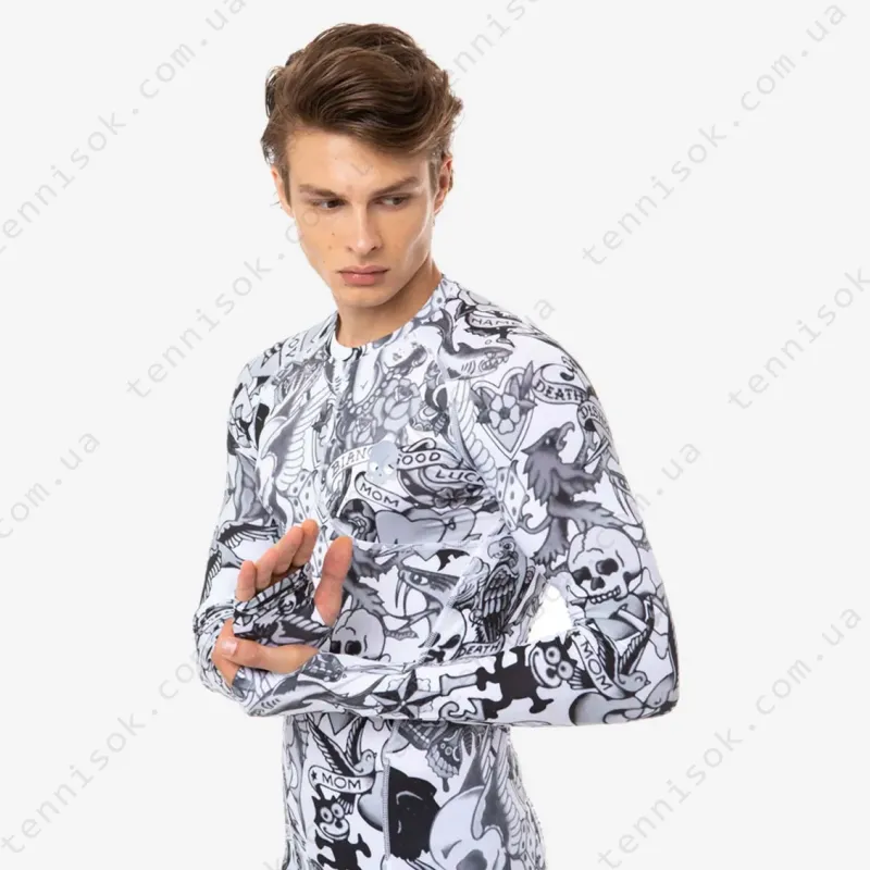 Теннисная футболка с длинным рукавом Hydrogen Printed Second Skin Tee LS R00622-009