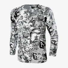 Теннисная футболка с длинным рукавом Hydrogen Printed Second Skin Tee LS R00622-009