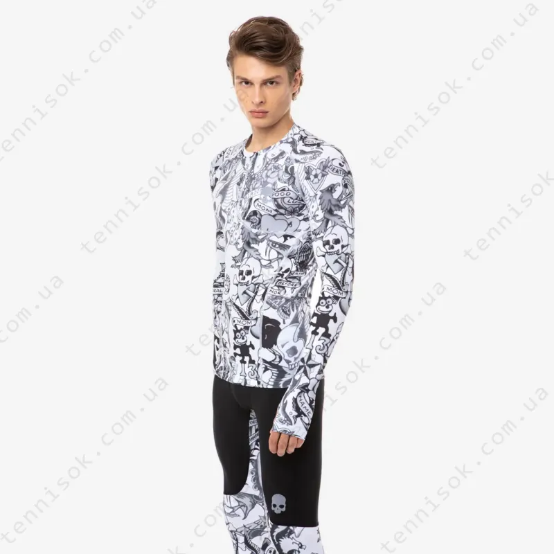 Теннисная футболка с длинным рукавом Hydrogen Printed Second Skin Tee LS R00622-009