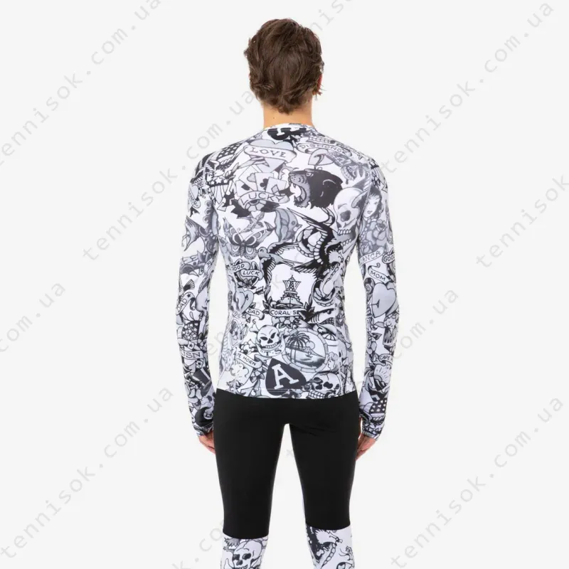Теннисная футболка с длинным рукавом Hydrogen Printed Second Skin Tee LS R00622-009
