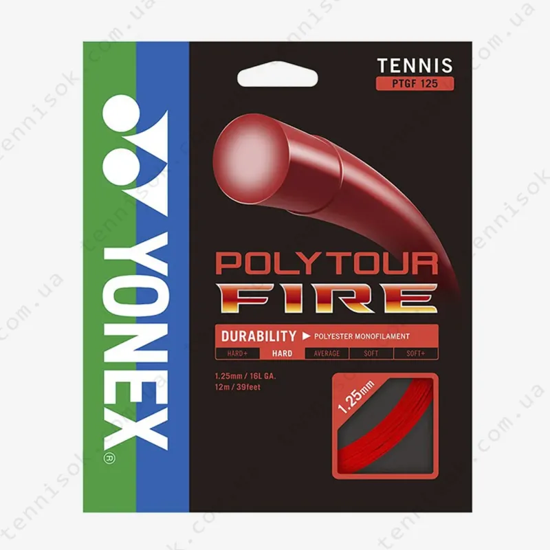 Теннисные струны Yonex Poly Tour Fire Red 12,2m (размотка)