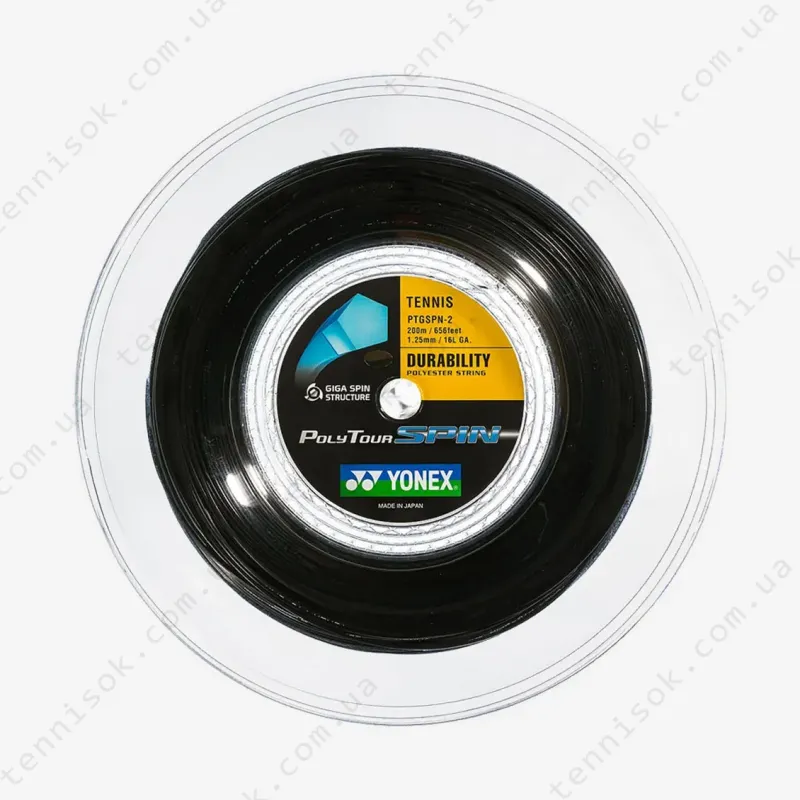 Теннисные струны Yonex Poly Tour Spin Black (200m)