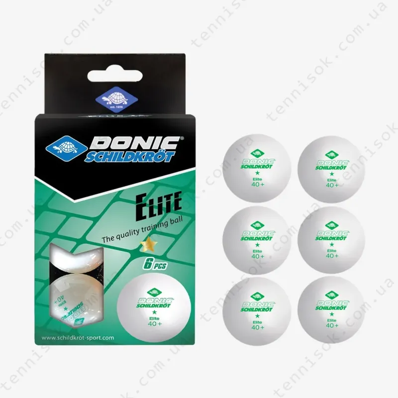 Мячики Donic Elite 1* 40+ White 6pcs