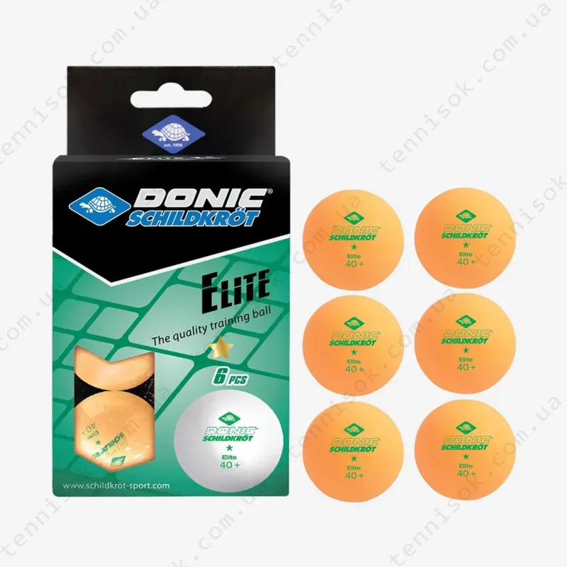 Мячики Donic Elite 1* 40+ Orange 6pcs