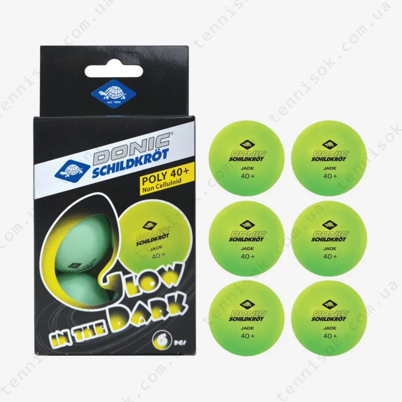 М'ячики Donic Glow in the Dark Poly 40+ 6pcs