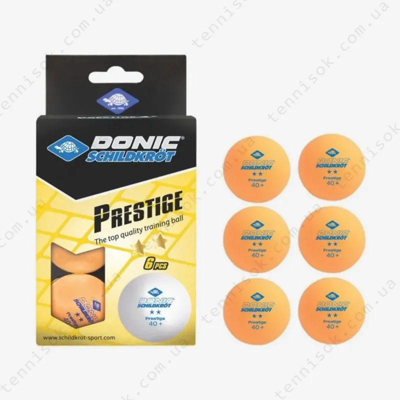 Мячики Donic Prestige 2* 40+ Orange 6pcs