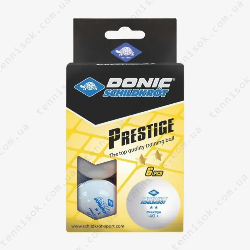 М'ячики Donic Prestige 2* 40+ White 6pcs