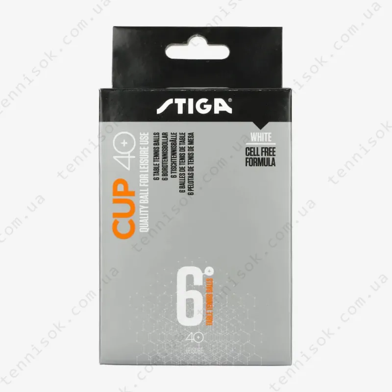М'ячики Stiga Ball Cup 40+ ABS 6-pack White