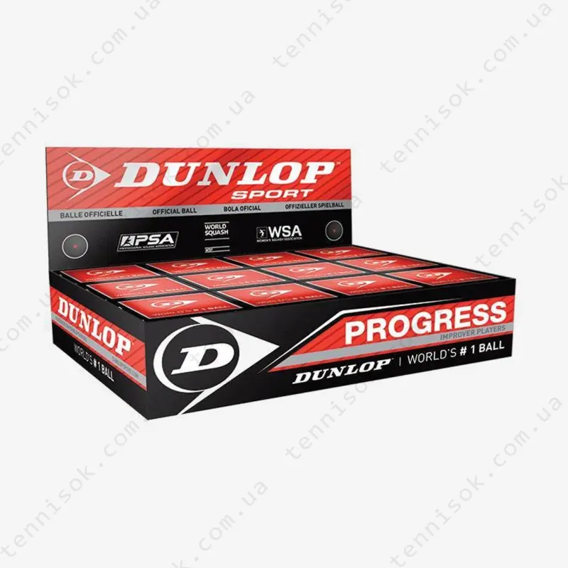 Мячи для сквоша Dunlop Progress 12pcs/box