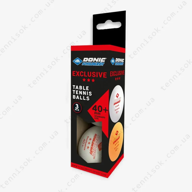 Мячики Donic Exclusive 3* 40+ White 3pcs