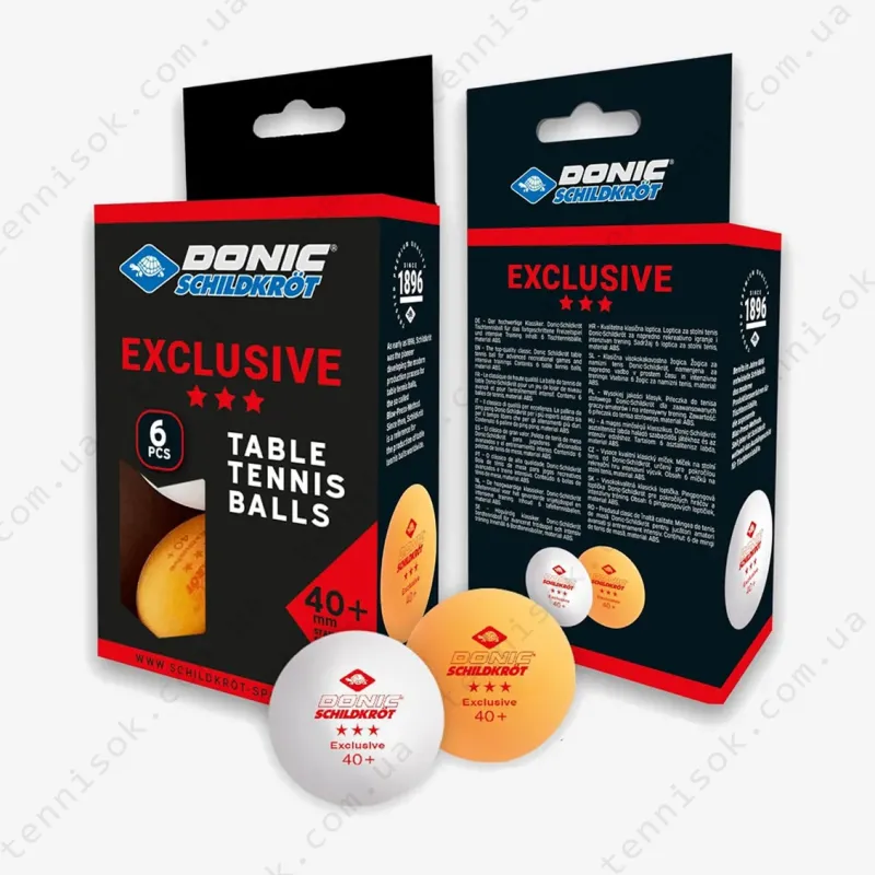 Мячики Donic Exclusive 3* 40+ White 6pcs