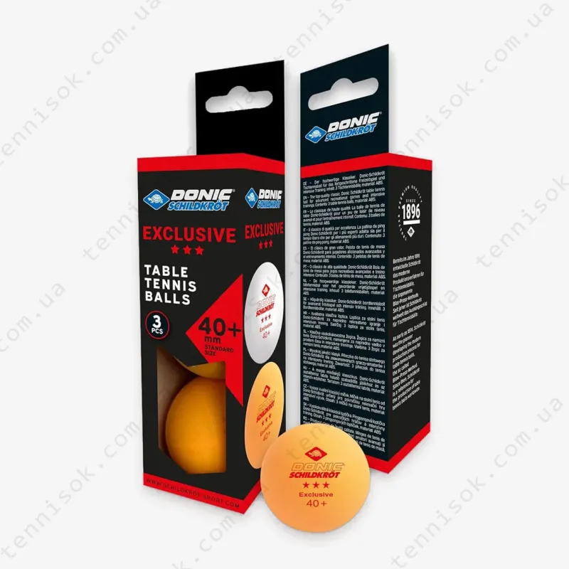 Мячики Donic Exclusive 3* 40+ Orange 3pcs