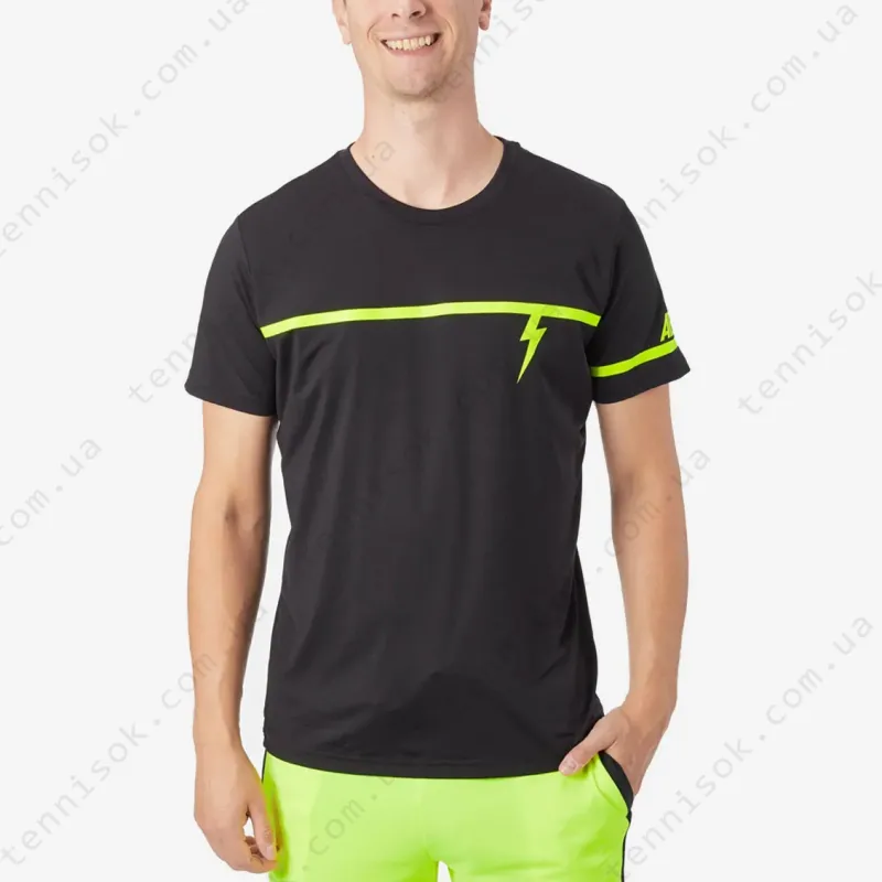 Теннисная футболка About Men Spring Tech Run Crew Black/Yellow