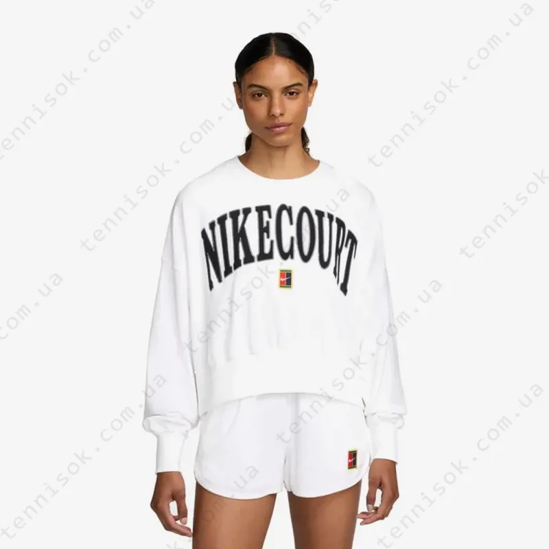 Толстовка жіноча Nike Court Heritage Oversized Crew-Neck Graphic Tennis FQ2242-100