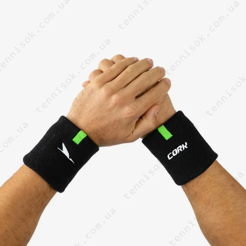 Напульсники для падела Cork Padel Sport Wristband Black/Green