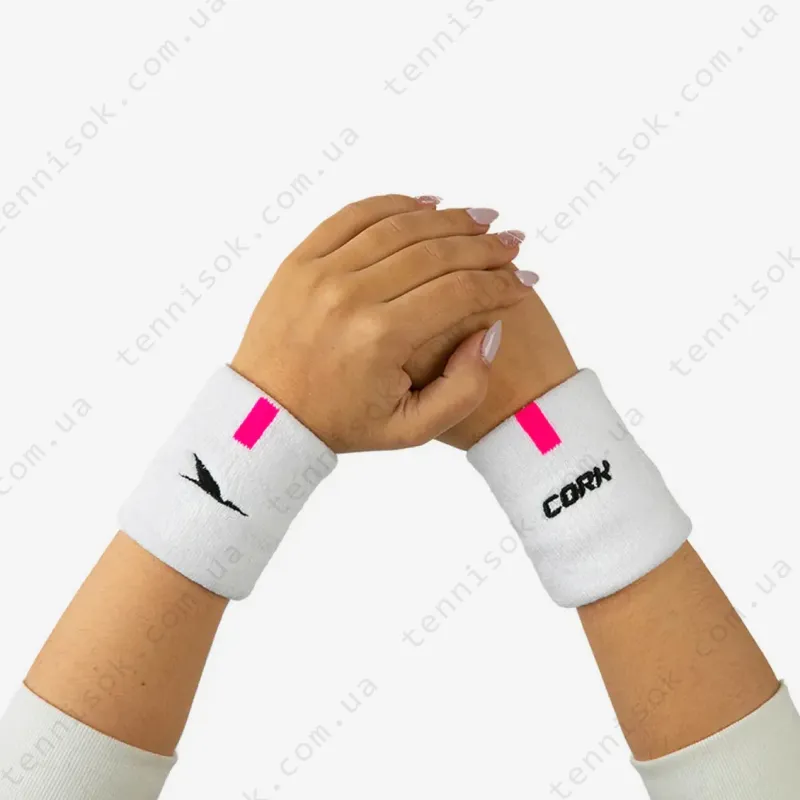 Напульсники для паделу Cork Padel Sport Wristband White/Pink