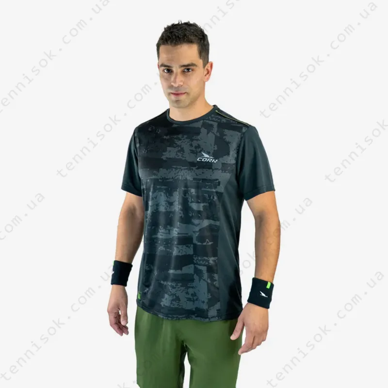 Футболка для падела Cork Padel T-shirt Print Black