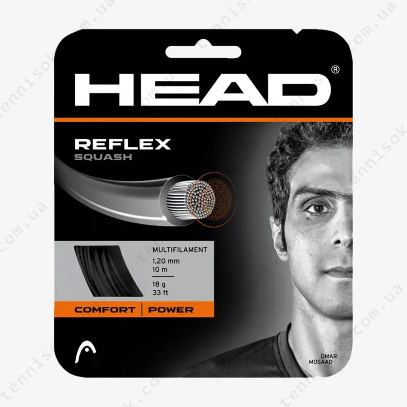 Струни для сквошу Head Reflex Squash Black