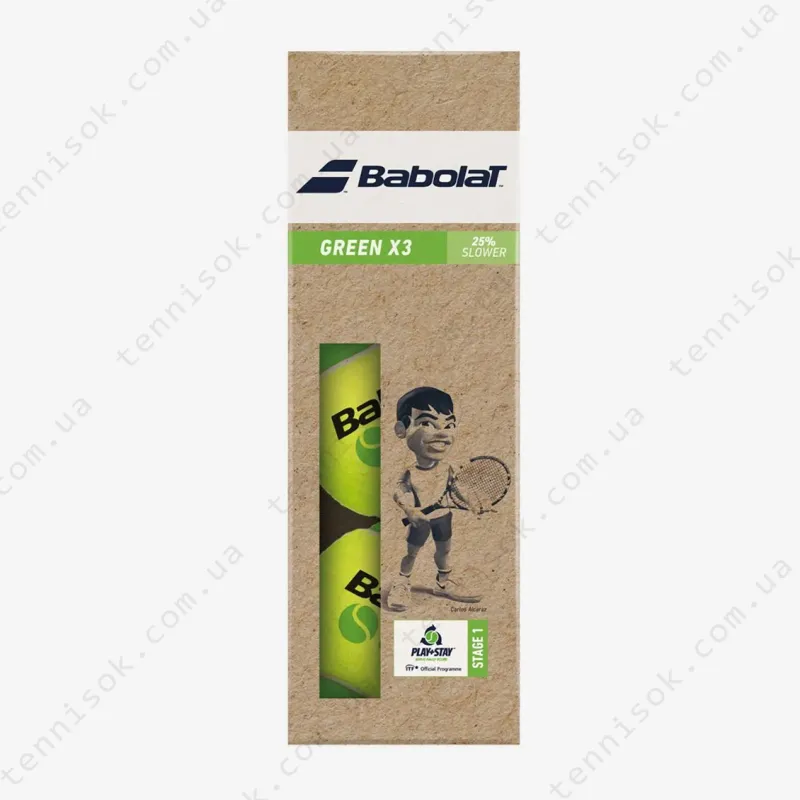Тенісні м'ячі Babolat Green 3ball 501106/113