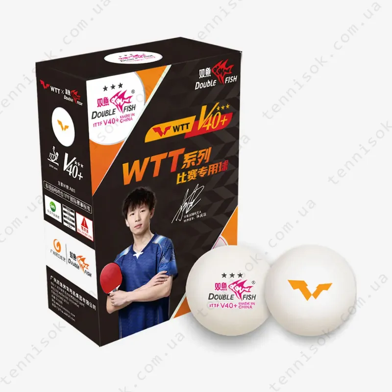 Мячики Double Fish V40+ 3*** ITTF WTT 6pcs