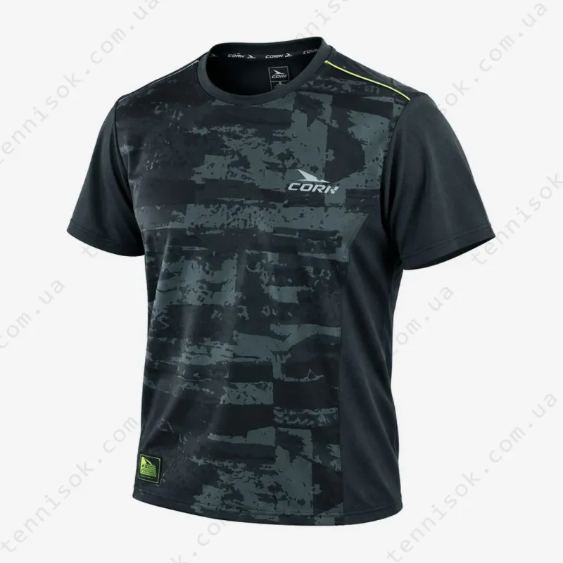 Футболка для паделу Cork Padel T-shirt Print Black