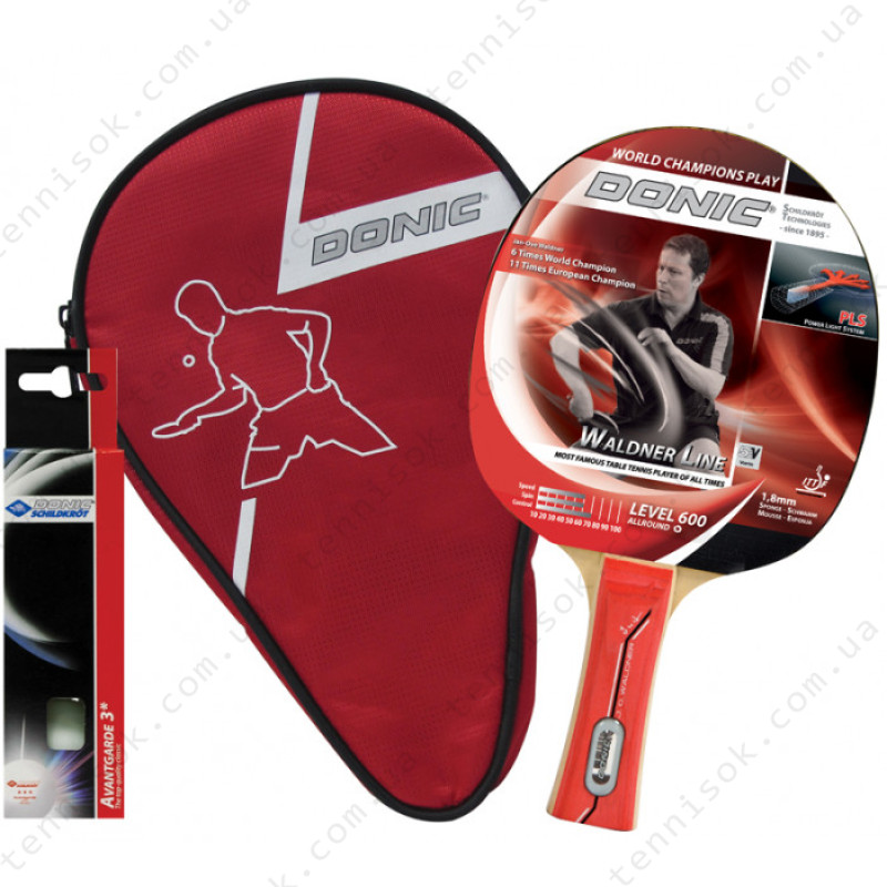 Ракетка для настольного тенниса Donic Waldner 600 Gift Set (ракетка + 3 мяча + чехол)